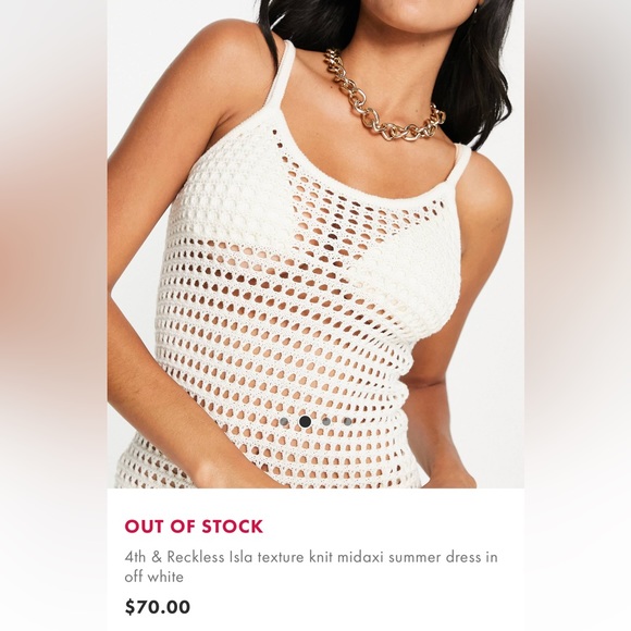ASOS - NWOT - CROCHET summer dress or beach cover up - Picture 6 of 7
